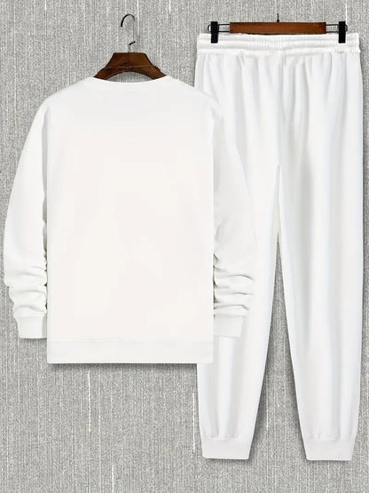 Fifth Avenue Mens Sweatshirt and Pants Set FAWMSPS29 - White White