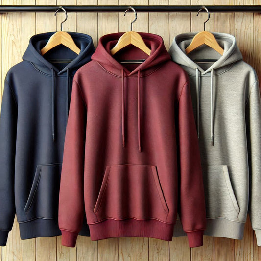 Fifth Avenue Pack of 3 Womens Plain Navy Blue Grey Maroon Hoodies FAWPHB7