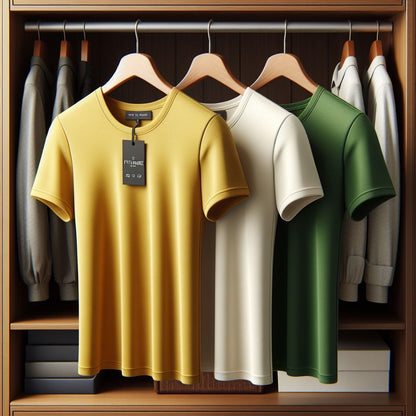 Fifth Avenue Pack of 3 Mens Plain White Yellow Green T-Shirts FAMTSB4