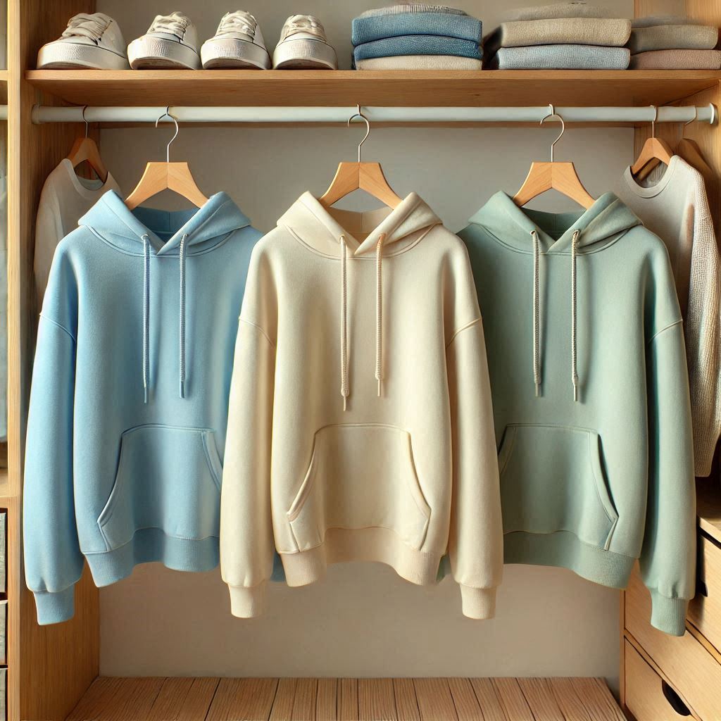 Fifth Avenue Pack of 3 Mens Plain Light Blue Cream Mint Green Hoodies FAMKHP5