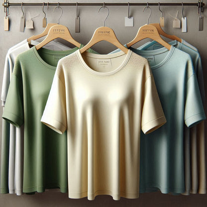 Fifth Avenue Pack of 3 Womens Plain Boyfriend Light Blue Cream Green T-Shirts FAWNBTS2