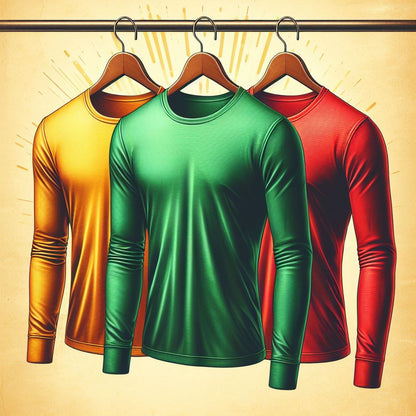 Fifth Avenue Pack of 3 Mens Full Sleeve Yellow Red Green T-Shirts FAMTSB9