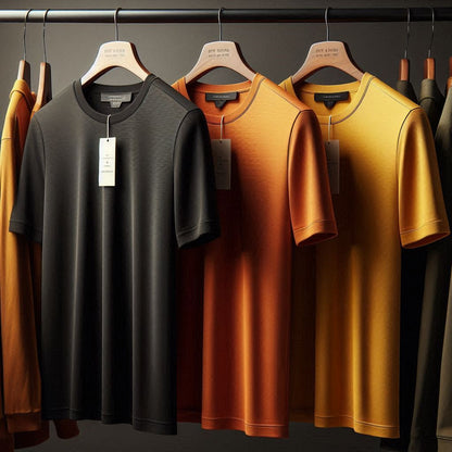 Fifth Avenue Pack of 3 Mens Plain Orange Black Yellow T-Shirts FAMTSB24