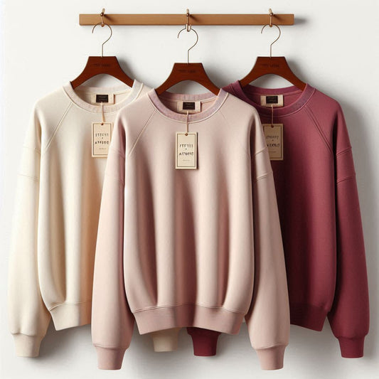 Fifth Avenue Pack of 3 Womens Plain Cream Pink Maroon Sweatshirts FAWPSB3