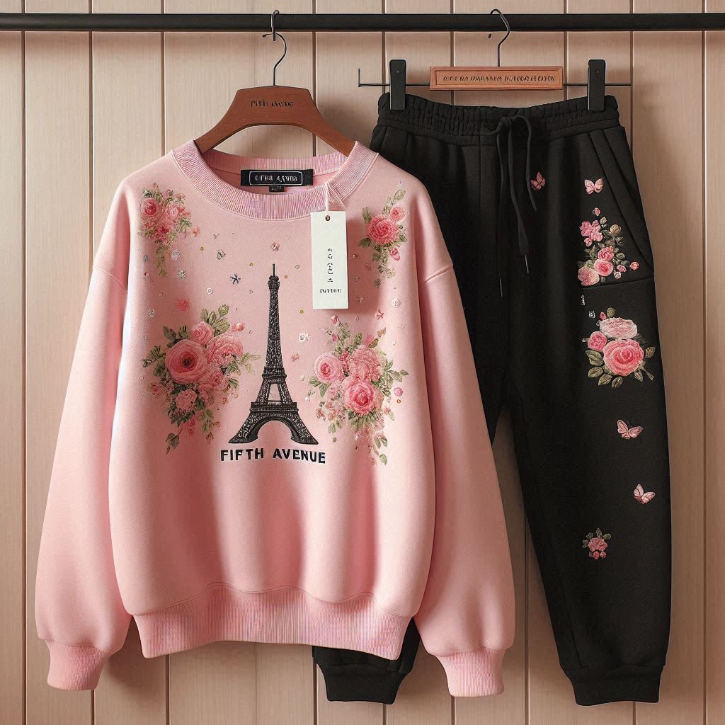 Fifth Avenue WWS Sweatshirt and Pants Set FAWWWS23 - Pink Black