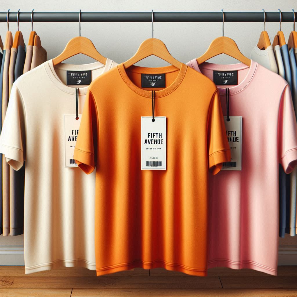 Fifth Avenue Pack of 3 Mens Plain Pink Orange Cream T-Shirts FAMTSB35