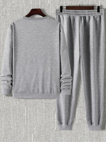 Fifth Avenue Mens Sweatshirt and Pants Set FAWMSPS31 - Grey Grey