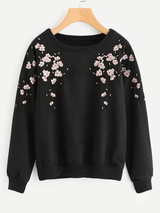 Fifth Avenue JOPJA Rose Petal Printed Sweatshirt - Black