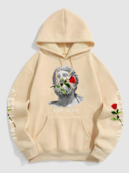 Fifth Avenue Printed Kangaroo Hoodie MIFT327 - Cream