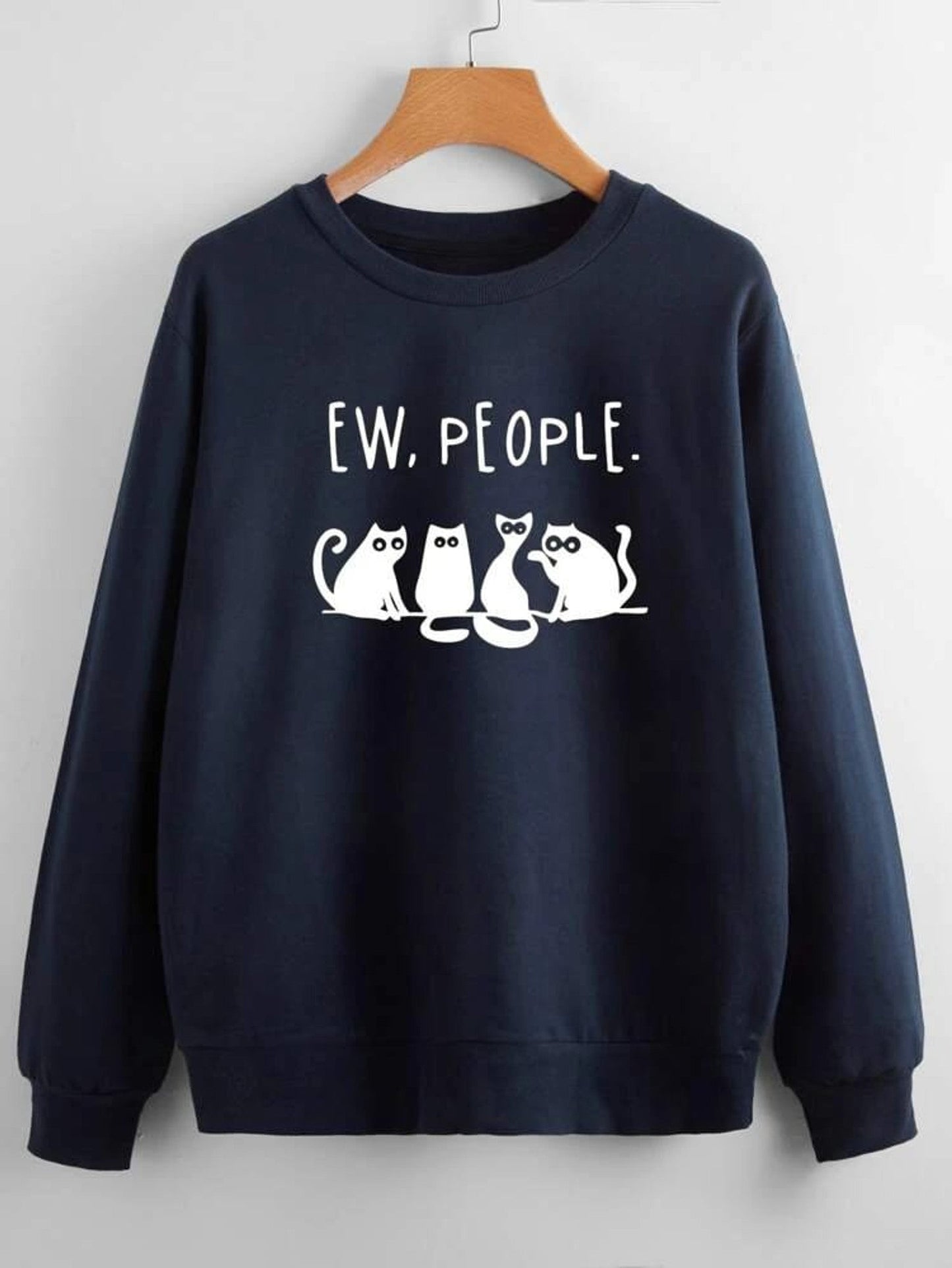 Fifth Avenue DIFT221 Cat Printed Sweatshirt - Navy Blue