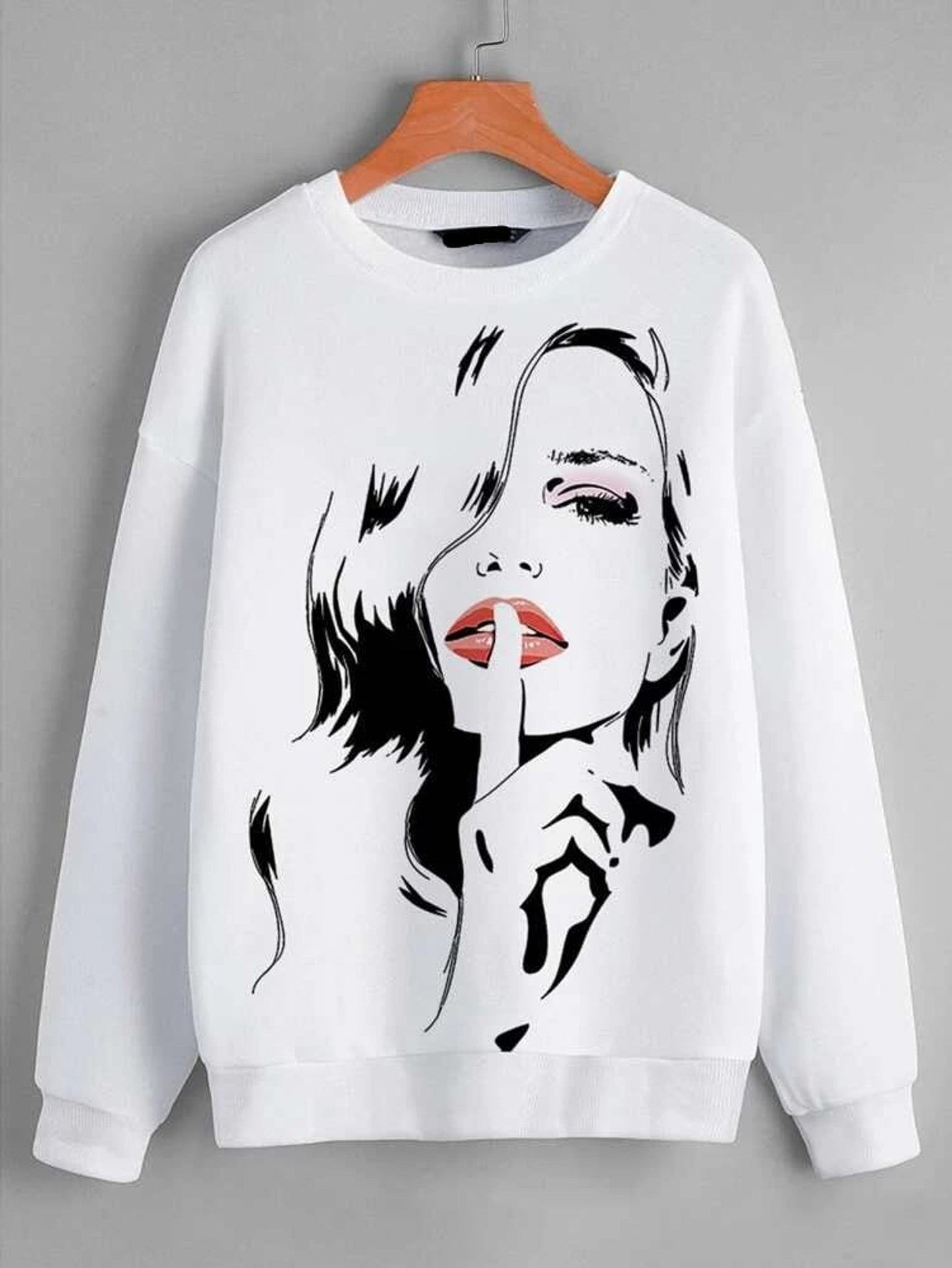 Fifth Avenue DIFT236 Vector Woman Printed Sweatshirt - White