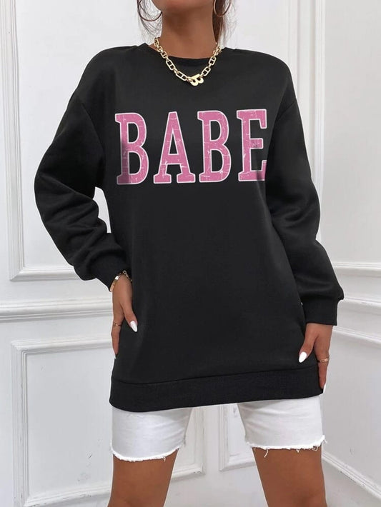 Fifth Avenue DIFT244 Babe Printed Sweatshirt - Black