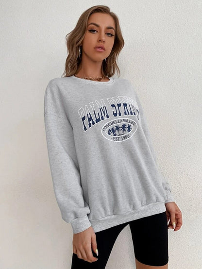 Fifth Avenue DIFT248 Palm Springs Printed Sweatshirt - Grey