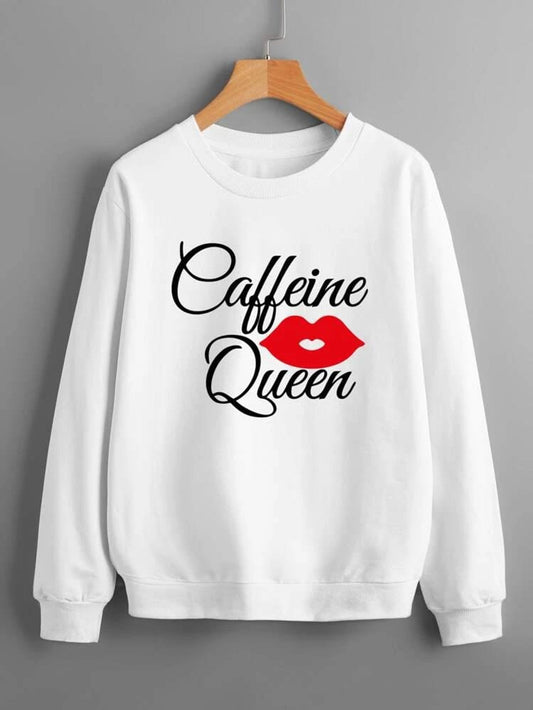 Fifth Avenue DIFT252 Caffeine Queen Printed Sweatshirt - White