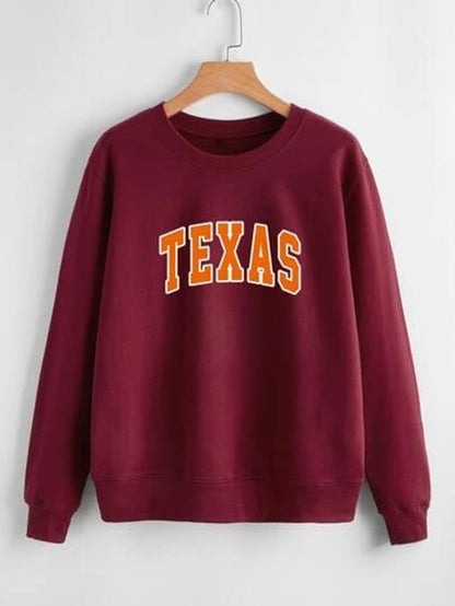 Fifth Avenue DIFT267 Texas Printed Sweatshirt - Maroon