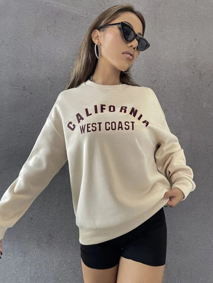 Fifth Avenue DIFT274 California Printed Sweatshirt - Cream