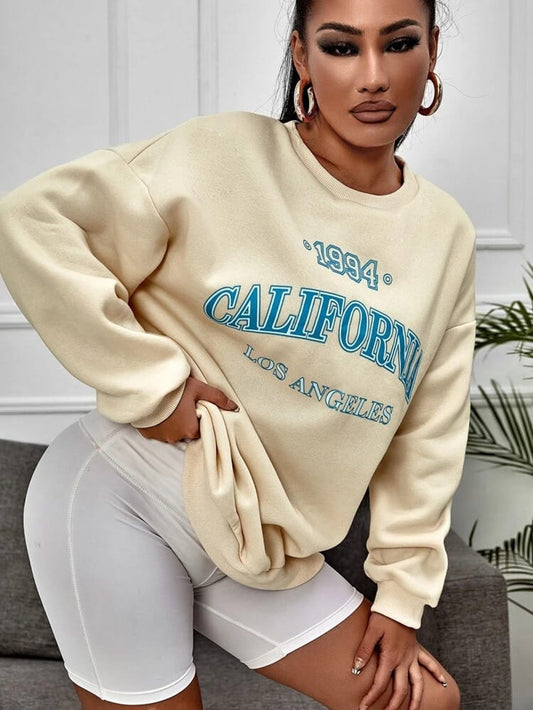 Fifth Avenue DIFT295 California Printed Sweatshirt - Cream