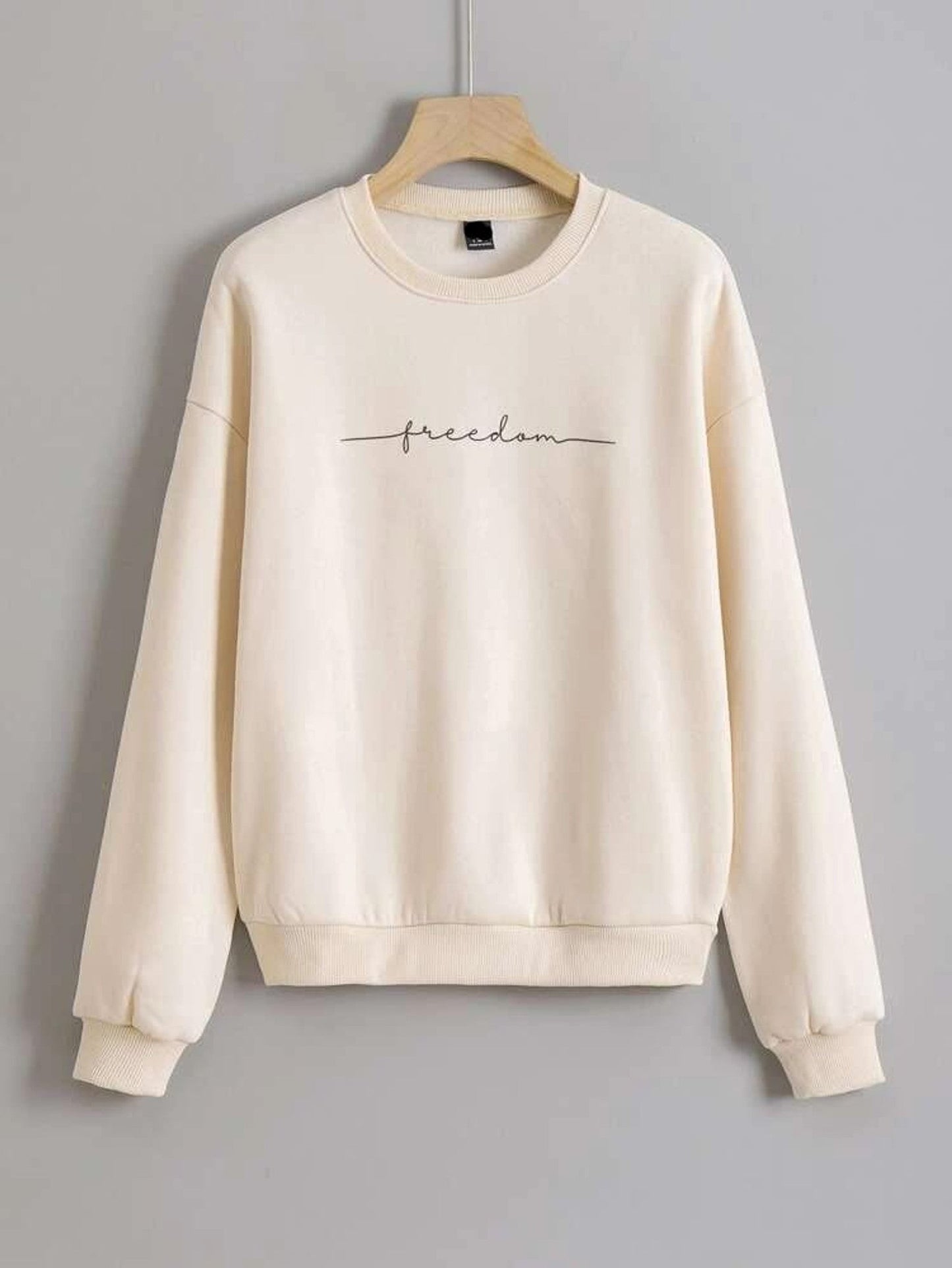 Fifth Avenue DIFT300 Freedom Printed Sweatshirt - Cream