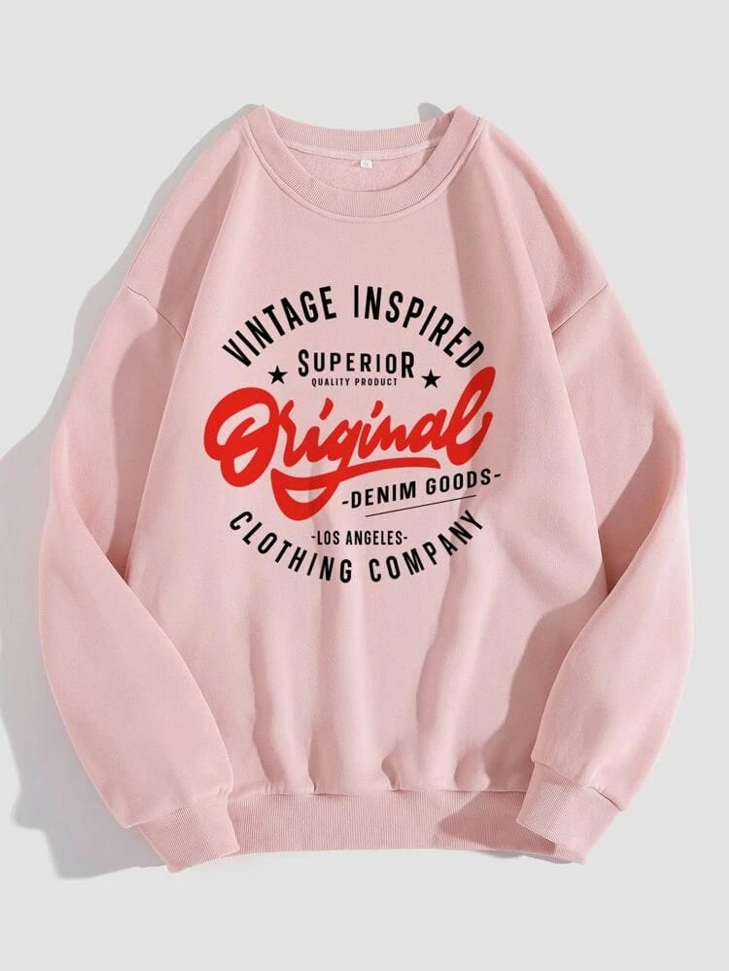 Fifth Avenue DIFT314 Vintage Printed Sweatshirt - Pink