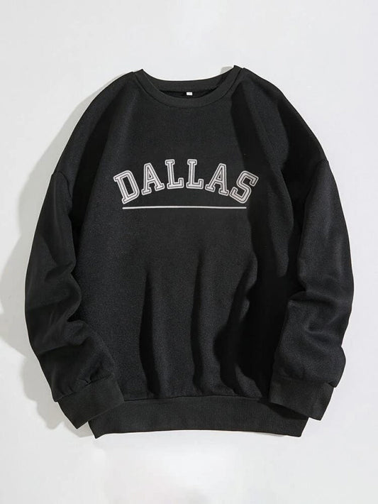 Fifth Avenue DIFT317 Dallas Printed Sweatshirt - Black