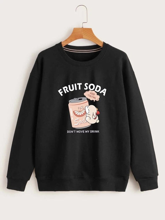 Fifth Avenue DIFT325 Fruit Soda Printed Sweatshirt - Black