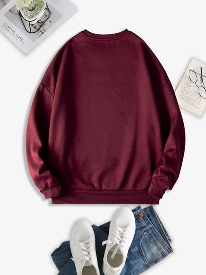 Fifth Avenue DIFT332 New York Printed Sweatshirt - Maroon