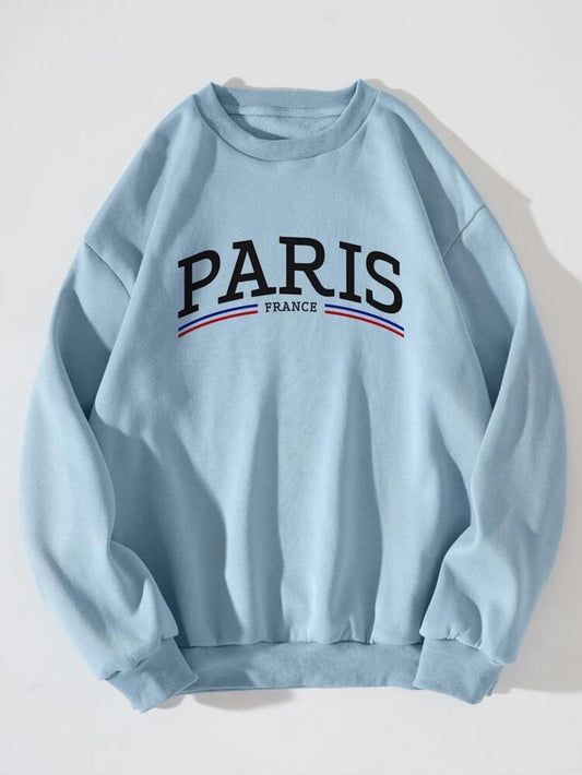 Fifth Avenue DIFT335 Paris Printed Sweatshirt - Light Blue