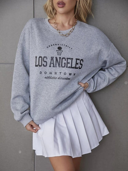 Fifth Avenue DIFT342 Los Angeles Printed Sweatshirt - Grey