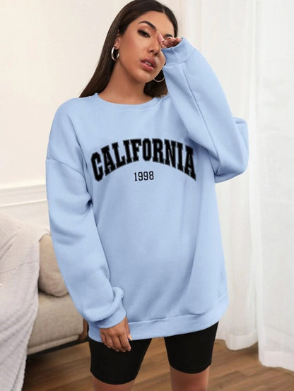 Fifth Avenue DIFT367 California Printed Sweatshirt - Light Blue