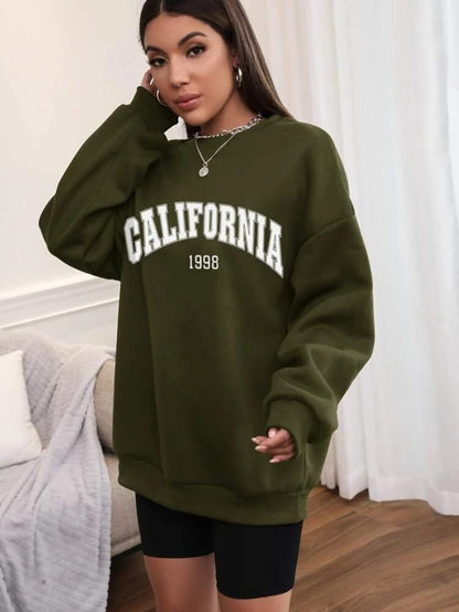 Fifth Avenue DIFT367 California Printed Sweatshirt - Khaki Green