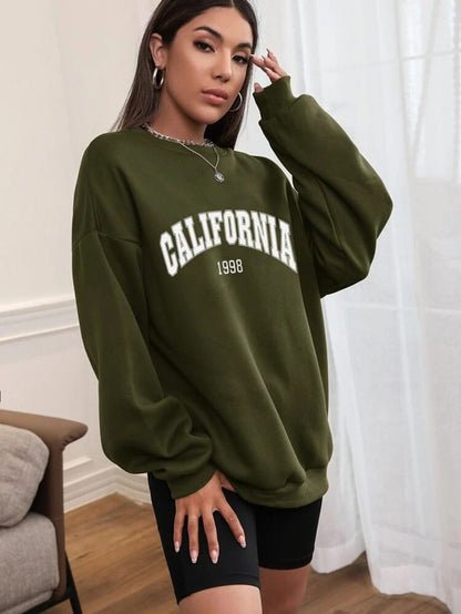 Fifth Avenue DIFT367 California Printed Sweatshirt - Khaki Green