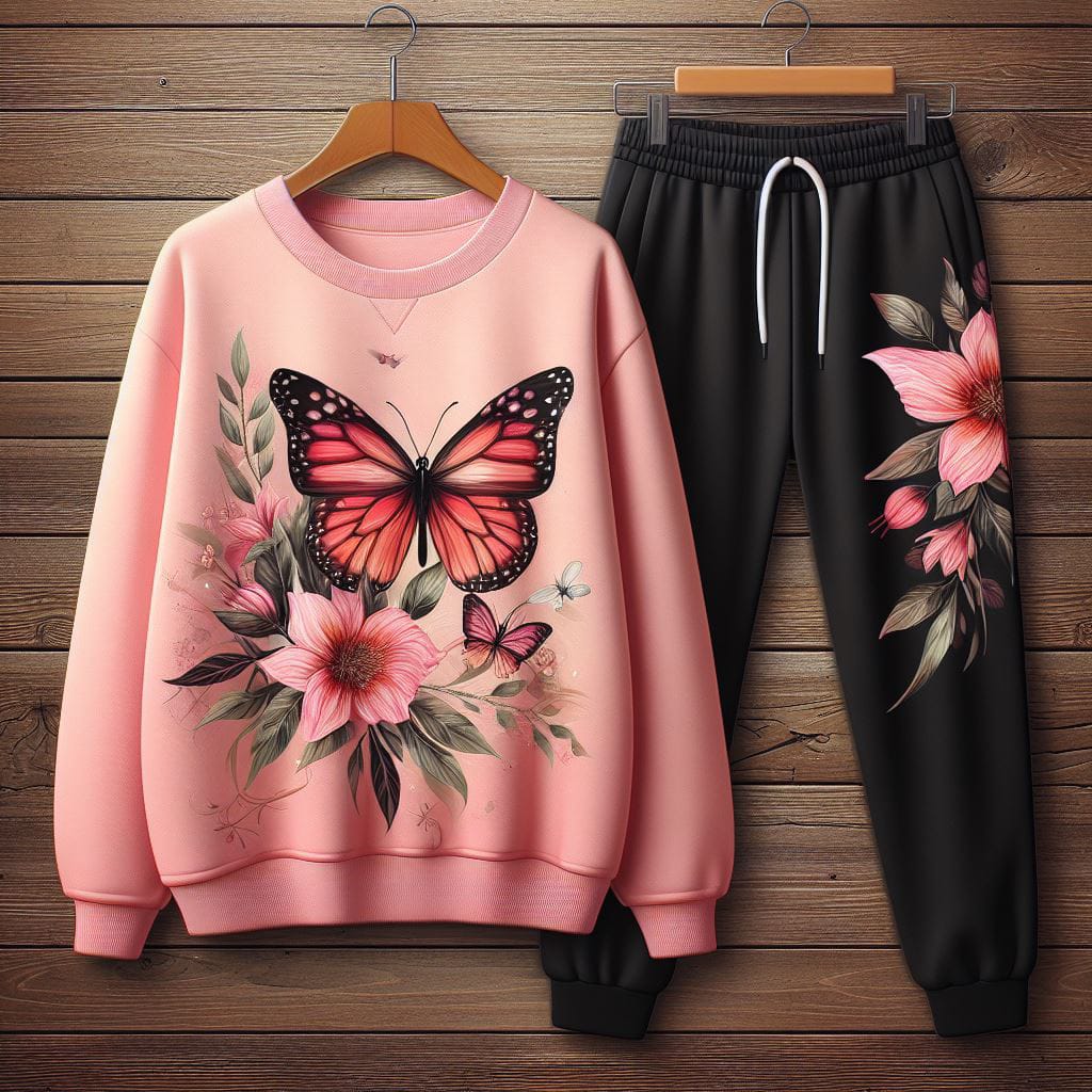 Fifth Avenue WWS Sweatshirt and Pants Set FAWWWS2 - Pink Black