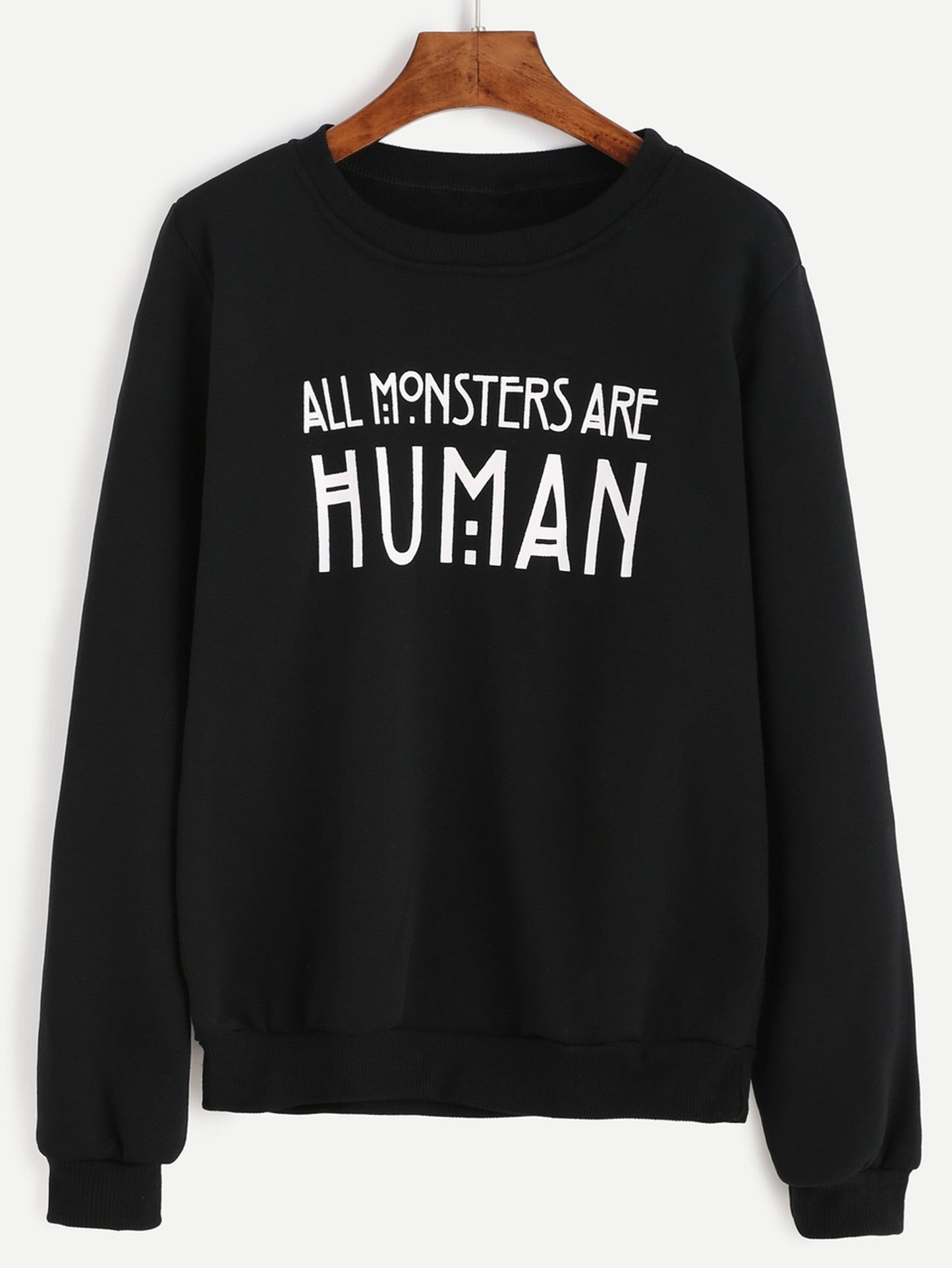 Fifth Avenue All Monsters Are Human Printed Sweatshirt - Black