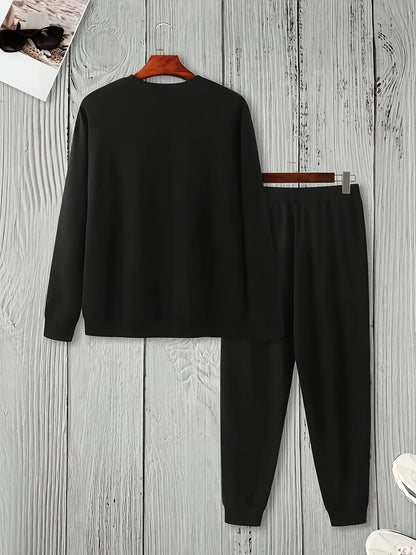 Fifth Avenue Mens Sweatshirt and Pants Set FAWMSPS18 - Black Black