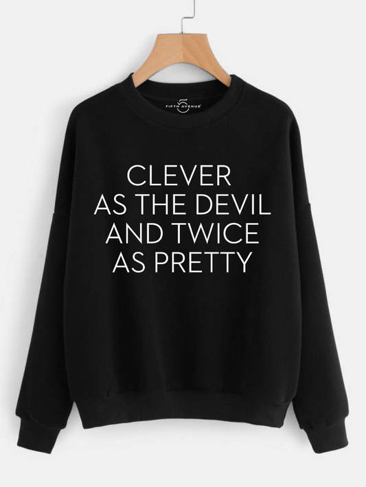 Fifth Avenue Clever As The Devil Printed Sweatshirt - Black