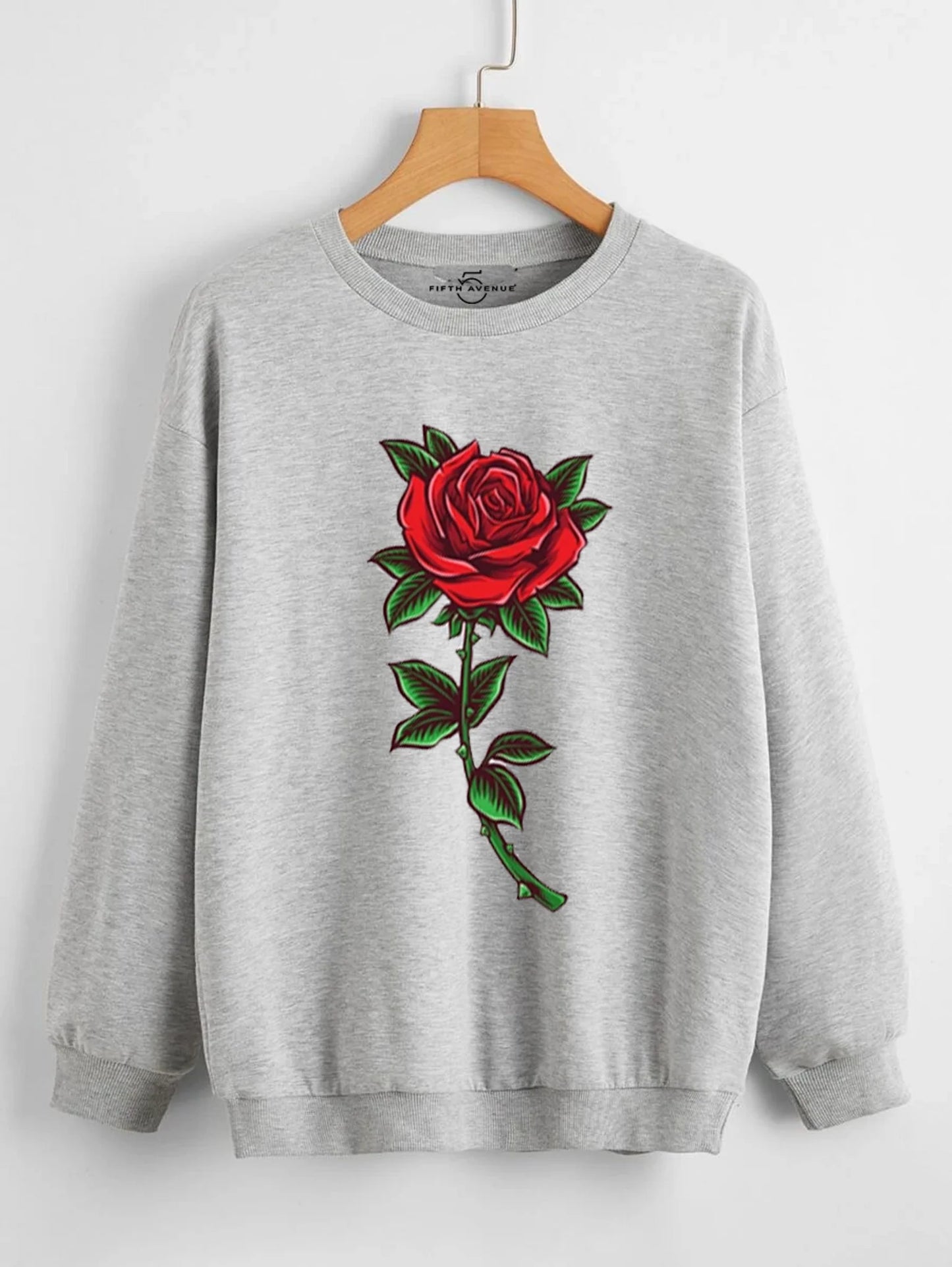 Fifth Avenue DIFT61 Rose Printed Sweatshirt - Grey