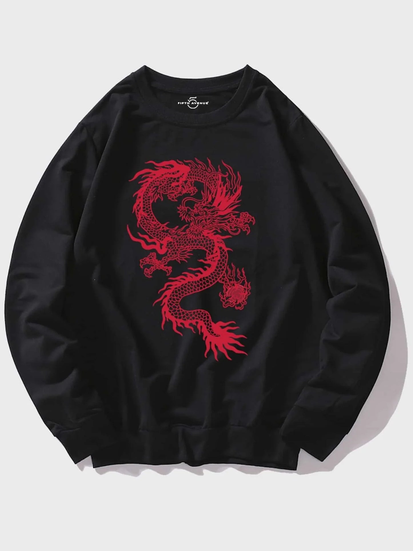 Fifth Avenue Dragon Front DIFT64 Printed Sweatshirt - Black