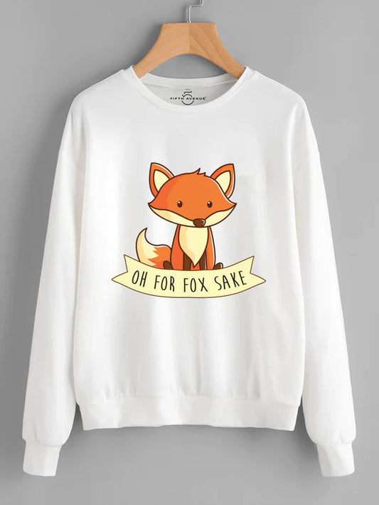 Fifth Avenue For Fox Sake Printed Sweatshirt - White