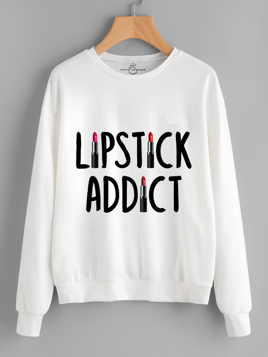 Fifth Avenue Lipstick Addict Printed Sweatshirt - White