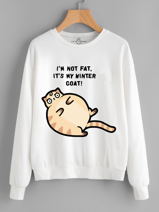 Fifth Avenue I'm Not Fat Printed Sweatshirt - White