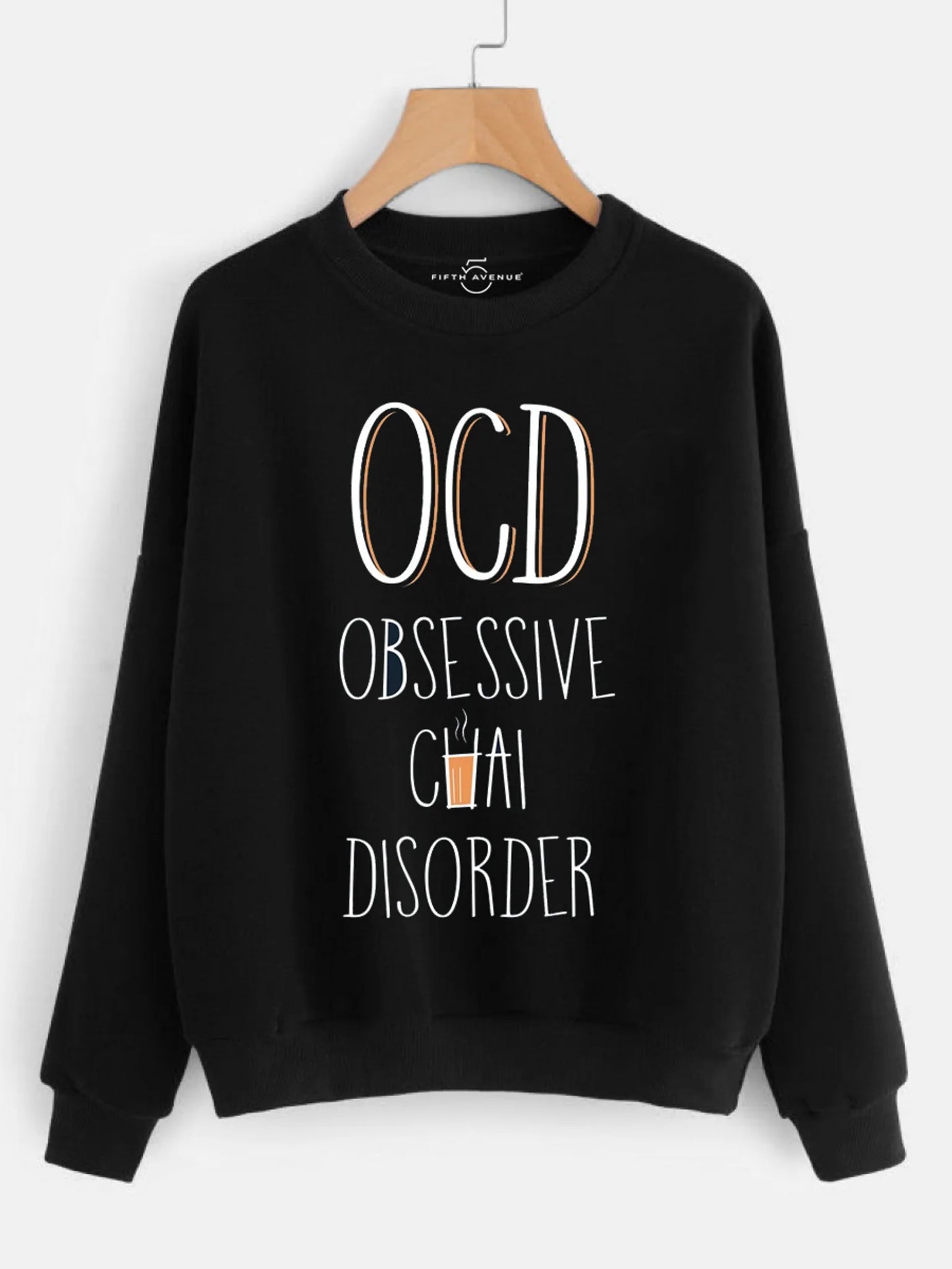 Fifth Avenue OCD Chai Printed Sweatshirt - Black