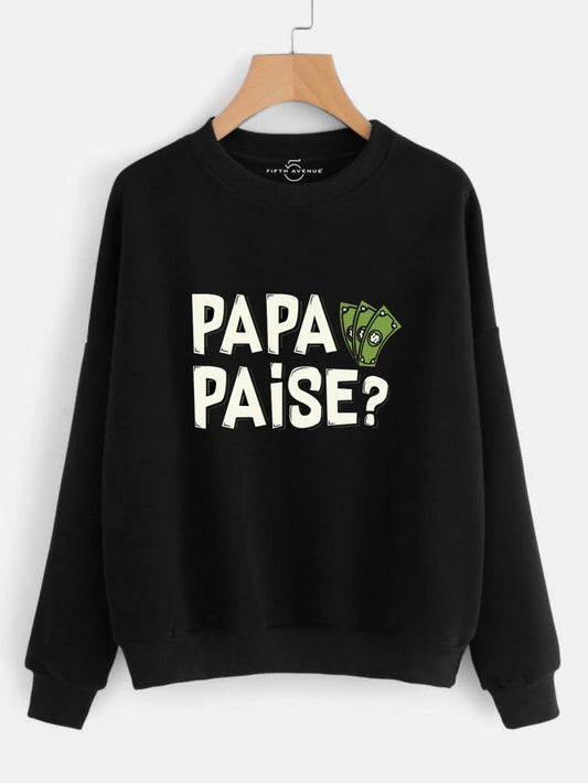 Fifth Avenue Papa Paise Printed Sweatshirt - Black