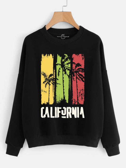 Fifth Avenue DIFT205 California Vector Printed Sweatshirt - Black