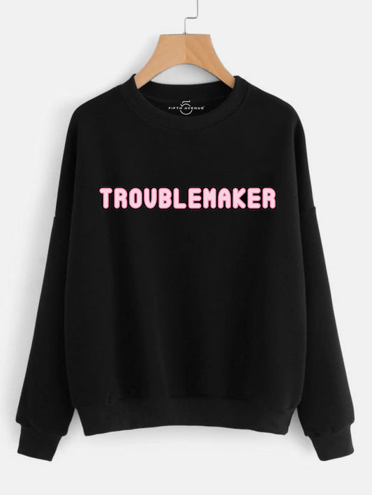 Fifth Avenue Troublemaker Printed Sweatshirt - Black