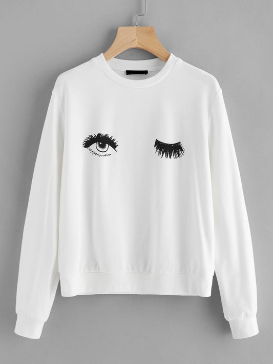 Fifth Avenue Wink Printed Sweatshirt - White